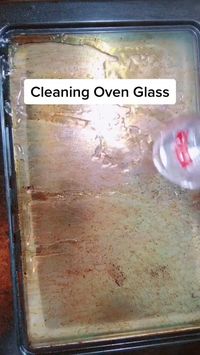 Fastest Way to Clean Your Oven Glass- takes 3 minutes to deep clean your oven glass door! Best way to clean it. Cleaner recipe step by step video. DIY cleaning supplies. Secret to a cleaner oven!