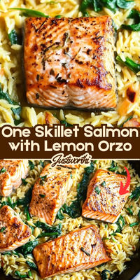 This One Skillet Salmon with Lemon Orzo is a weeknight hero! Flaky, tender salmon paired with creamy, zesty lemon orzo comes together in one pan, making cleanup a breeze. This dish is light, fresh, and full of bold flavors that will make it a family favorite.