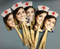 Photo graduation cupcake toppers nurse hat. set by CakeFaceToppers, $20.00