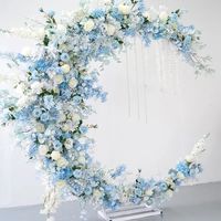 Artificial wedding flower row arrangement Material: Silk flowers/wrought iron arch shelf IF YOU HAVE ANY QUESTIONS PLEASE SEND A MESSAGE!