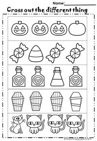 This is a set of Halloween-themed worksheets for preschool and kindergarten math and literacy skills. Just print and go, no prep needed! These activities will keep your students focused on learning during the crazy days surrounding Halloween.