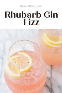 Rhubarb gin fizz is the perfect bubbly summer cocktail! Infused rhubarb syrup mixes with gin and prosecco to make a light and refreshing cocktail that everyone will love.