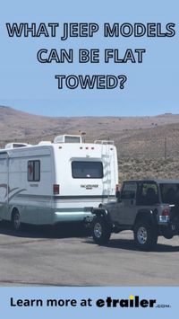  

If there's anything that goes together like peanut butter and jelly (or whatever your favorite pairing is), it's Jeeps and flat towing!

Read more with this link: https://www.etrailer.com/faq-what-jeeps-can-be-flat-towed.aspx?utm_source=pinterest&utm_medium=content&utm_campaign=Pinterest+%7C+Shopping+Guide+-+++Tow+Bar+&utm_content=What+Jeep+Models+Can+Be+Flat+Towed?+2023411

