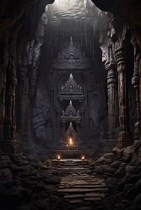 Visualize yourself in the heart of a hidden cave temple, where the mystical sounds create a captivating ambiance, perfect for enhancing your meditation practice and deepening your sense of inner peace and tranquility.