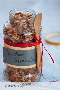 Gift in a jar | With A Spin  #granola #jar #mason_jar #edible #gift #healthy #recipe #breakfast