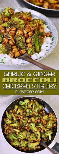 Garlic Broccoli Stir Fry With Chickpeas | Flavorful Recipe - Elavegan