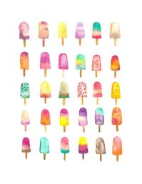 Popsicle Watercolor Print 8.5 x 11 by Glitteracy on Etsy