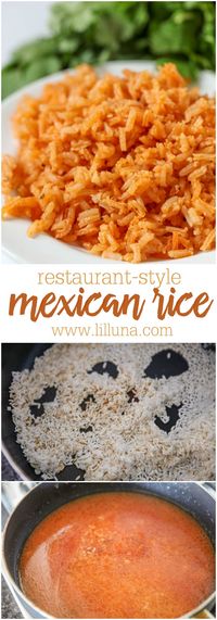 Restaurant-Style Mexican Rice - it is one of the easiest and most delicious recipes you'll try!! Our whole family loves it!