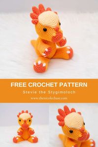 Stygimoloch Dinosaur Amigurumi Free Dinosaur Crochet Pattern