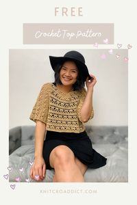 If you're looking for an fun and easy crochet top pattern, I highly recommend this one. It's had a cute lace design perfect for summer time. The free crochet pattern includes women's sizes XS-XXL with a step-by-step video tutorial and written instructions. #crochettop #easycrochettoppattern #freecrochetpattern #crochetsummer