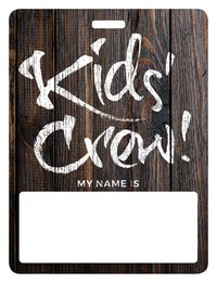 Dark Wood Kids Crew Name Badge - Church Other - Outreach Marketing