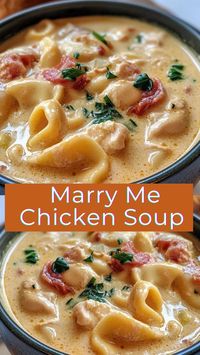 This Marry Me Chicken Soup is the ultimate comfort food! Packed with flavorful chicken, creamy broth, and fresh herbs, it’s perfect for cozy nights. This delicious soup will warm your heart and make everyone beg for the recipe. Don't miss out—save this pin and try it today! 🍲✨