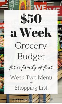 $50 a week grocery budget