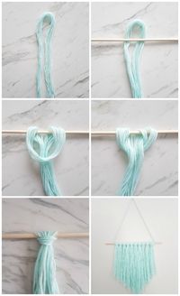 DIY Wall Hanging | Make this amazing yarn wall hanging with this easy to follow tutorial in 15 minutes or less! Click through for the steps and 3 simple materials you need to make it!