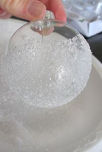 glass ball + glue stick + epsom salt = beautiful ornament <3