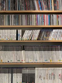 CD shelf aesthetic video game store aesthetic bookshelf Nintendo ds games PlayStation games Wii games gaming aesthetic gamer girl cds on the wall