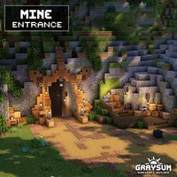 Graysun | Minecraft Content Creator on Instagram: "Minecraft - Mine Entrance🪵🪨 Save this post for later! _________________________________________ 👥️️ - Follow me @graysun.builds 📩 - Save for later 🗣 - Tag someone you would build this with ________________________________________ My builds are available for downloads on Patreon. You can find the link on my bio. _________________________________________ 🌐 - Built on: The Bakery 🎮 - Platform: Minecraft Java edition 🌄 - Shaders: Complement