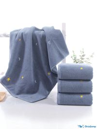 OrcaJump - 1 Piece Embroidered Star and Moon Towel