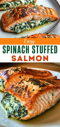 Try this Easy Spinach Stuffed Salmon recipe for a healthy and delicious meal! Packed with nutritious spinach and creamy cheese, it’s perfect for a quick weeknight dinner. Enjoy tender, flaky salmon while boosting your omega-3 intake. Save this pin and bring new flavors to your table tonight!