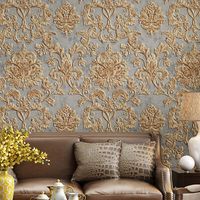 10M Vintage Luxury Gold Damask Wallpaper Deep Embossed Textured Non-woven Roll | eBay