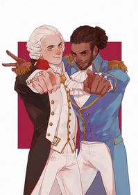 Both AMC’s Turn and “Hamilton” Lafayettes [[Source: https://yu-iu.tumblr.com/post/172140167268/lafayettes-want-u-a-crossover-happened-because]]