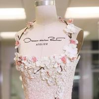 Oscar de la Renta on Instagram: "Feminine details in the #odlratelier. A vine-inspired halter neckline and ombré mosaic sequin embroidery highlight the delicacy of the #odlrprefall2025 cherry blossom motif.

Discover the Pre-Fall 2025 Collection at the link in bio."