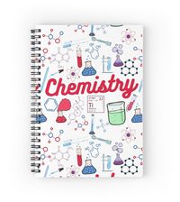 Spiral notebooks with high-quality edge-to-edge print on front. 120 pages in your choice of ruled or graph lines. Chemistry