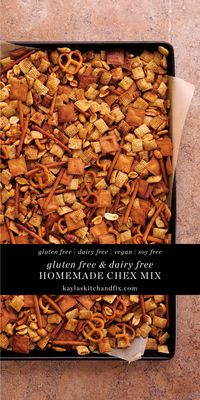 This Gluten Free & Dairy Free Chex Mix is made using a few better for you swaps but tastes just as good as the real thing, if not better. It can be made in a slow cooker or in the oven and either way, it's super simple and so delicious!