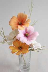 Gumpaste Cosmos Flowers - Cake by Kiara's Cakes