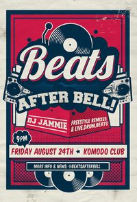 Beats After bell flyer/invitation template for sale