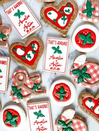 that's amore!🍕🤍 the sweetest engagement cookies for Amelia & Anton! 💍 #sugarcookies #sugarcookiesofinstagram #customcookies #decoratedsugarcookies #cookiedecorating #sanfranciscoevents #bayareaevents #spacecadetbakingco #engagementcookies #tyingtheknot #engagementparty