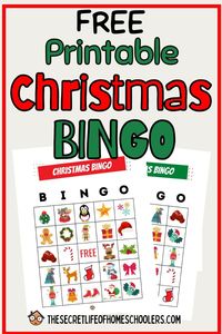 Print out this FREE Christmas BINGO Game for the family to play together this holiday season. It is great for a family game night with the preschool and early elementary school-aged kids in the family.