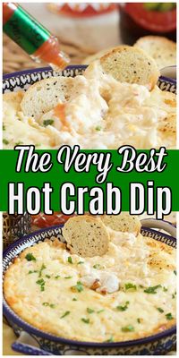 Creamy, cheesy and perfect for parties, this is the BEST Hot Crab Dip recipe around. So easy to make with just a few simple ingredients, a hint of heat and big meaty chunks of crab. Your cracker may just not be enough, you’ll need a shovel for this one.