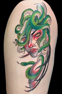 Full color medusa in a neotraditional style