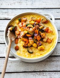 Polenta with Fontina and Roasted Vegetables