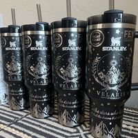 40 oz ACOTAR pattern tumbler cup available in authentic Stanley colors: *Black Glow *Rose Quartz *Cream *Frost (White) All cups are laser engraved and made to order, once ordered I then engrave the design in your choice of tumbler with my laser engraver. Tumblers come with screw on lid and a reusable hard plastic straw. Buy with confidence, you will receive your cup and it will look exactly like the listing pictures! The pictures in the listing are of my work, all orders I have previously made and shipped! Need it quick? At checkout choose express shipping for UPS 2 day shipping!!  Check out my other listings for more! https://pineywoodposh.etsy.com/listing/1620976943/40-oz-acotar-pattern-tumbler-cup Thanks for looking and if you have any questions, send me a message! I'm always happy to h