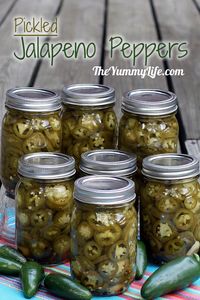 These easy refrigerator pickled peppers are also suitable for canning. Add them to nachos, sandwiches, salads, and more. Great for gifts, too.