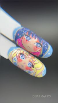 #nails #sailormoonnails #sailormoon #art #drawing #sketch #gelnails #cutenails #magic #ногти #маникюр #росписьногтей #anime #аниме #рисункинаногтях