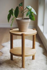 WOODEN SIDE TABLE Plant Stand Indoor Small End Table - Etsy