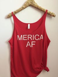 Merica AF - Slouchy Relaxed Fit Tank - 4th of July Tank - Ruffles with Love - Fashion Tee - Graphic Tee Choose your color tank from the drop down! This tank is meant to be a relaxed fitting tank, keep that in mind when selecting your size :) - 3.7 oz., 65/35 polyester/viscose, 30 singles - Athletic Heather is 52/48 polyester/viscose - Triblends are 3.8 oz., 50/25/25 polyester/cotton/rayon, 40 singles - Black Mineral Wash* is 4.4 oz., 52/48 cotton/polyester, 30 singles - Slubs are 4.0 oz., 50/37.