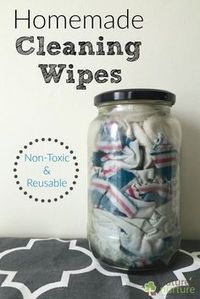 Homemade cleaning wipes are so easy to make, create zero waste, and are much healthier for you and the environment!