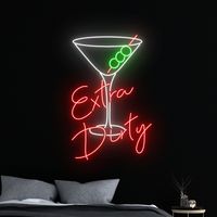 Extra Dirty Martini Led Sign, Extra Dirty Martini Neon Light, Martini Cocktail Neon Sign, Drink Club Led Light, Wine Bar Pub Room Wall Decor Let us light up your life with quality LED neon signs for home, business, weddings, events, & more. Take a business logo, song lyrics, a kid's name, or even the shape of your dog, & neon-ify it! We are helping make art accessible with easy-to-design, stylish neon lights. Get creative and design your own neon sign. Your name, motto you live by, your business