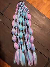 Festival Rave braid extension pieces!  Ready to ship!  Can be custom made. Pick up to three colours