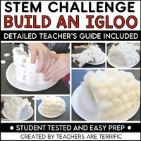 It's January and wintertime! Here's another great way to integrate winter studies with a terrific STEM challenge! Using only two materials, students build an igloo model and problem-solve through the challenging roof and doorway! Your kids will love this challenge, and you will love the ease of sett...