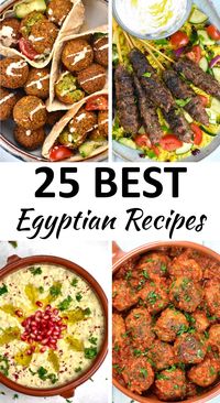 Collage of four Egyptian recipes.