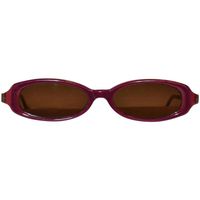 Jean Lafont Autumn Brown Lucite Over Gold Hardware frame sunglasses measures 1 1/8" in height. The front measures 5" across and the arms are 5 1/4".