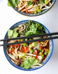 Vegan pho is a quick and easy way to enjoy a big bowl of delicious, steamy Vietnamese soup. Packed full of veggies and loaded with flavour, this 30-minute pho recipe will warm you up from the inside out.