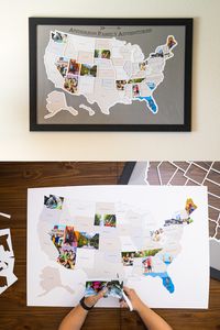 Add your own photos from every state in the USA to capture a lifetime of memories and create a one-of-a-kind map showing where you've been or where you're going.