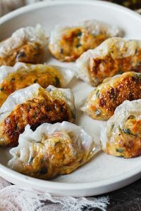 Pan Fried Crispy Rice Paper Dumplings with Vegan Fillings