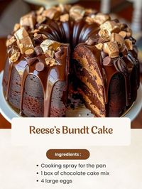 Grammy recipes - Reese's Bundt Cake  Whip up this...